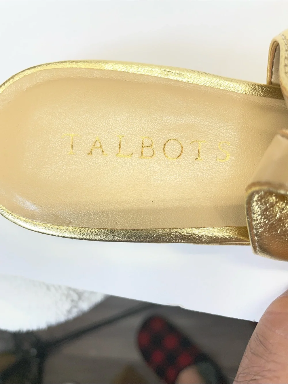 Talbots Metallic Gold Pointed Slingback Loafers